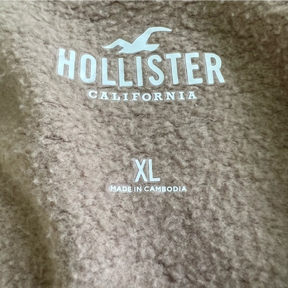 Mens Hollister Comfortable Tan Shacket Cotton Snap Front Cozy Sweater Size XL - Picture 5 of 6